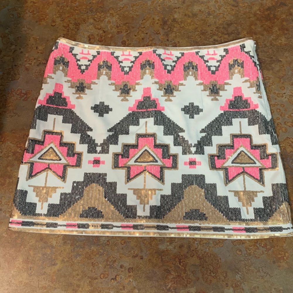 Together White w Aztec Design Skirt!